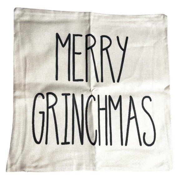 4PK Grinch Themed Pillow Covers Christmas 18in Square Dr Seuss Various Designs - Picture 3 of 8